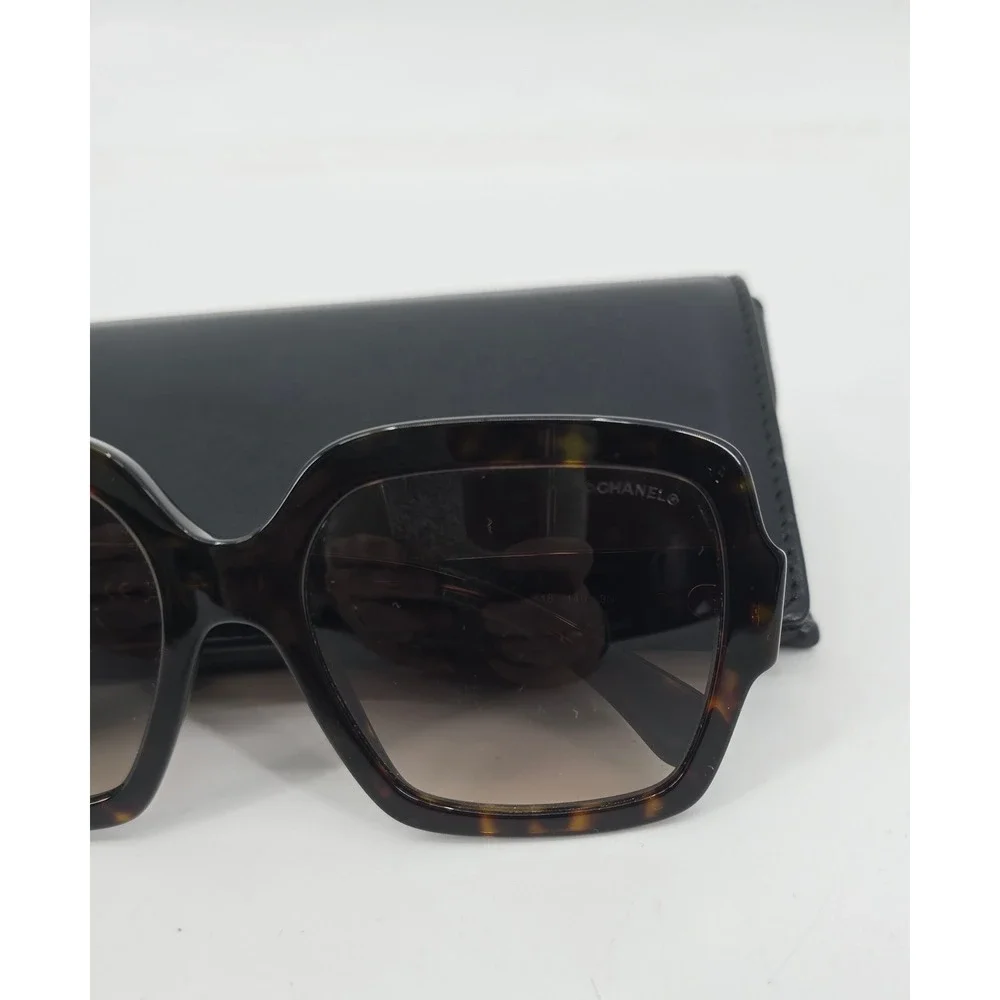 Chanel 5479 Oversized Square Sunglasses Dark Havana Brown Gold CC 56mm